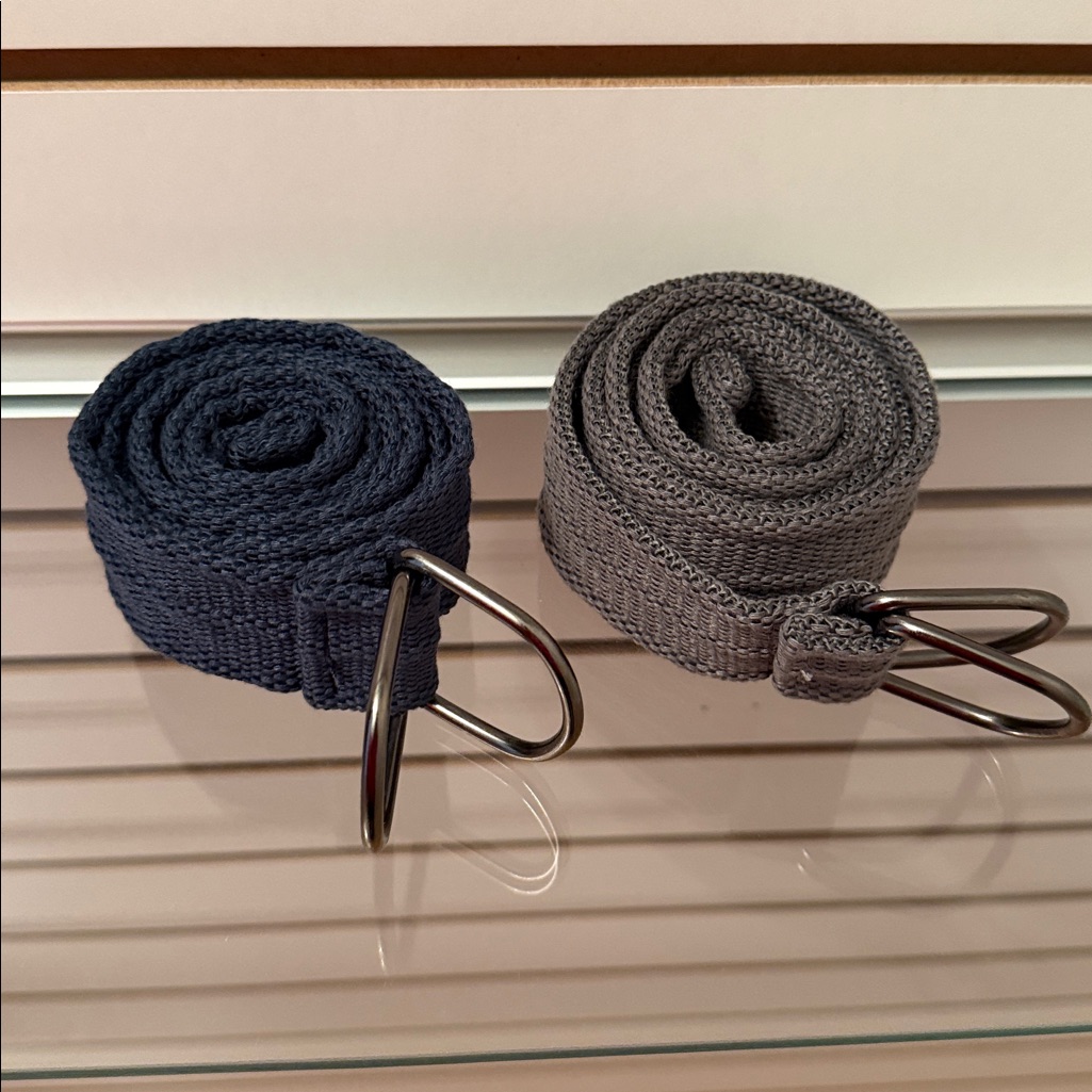 Set Of Two Woven Belts With Silver Buckles Set Of Two Woven Belts With Silver Buckles